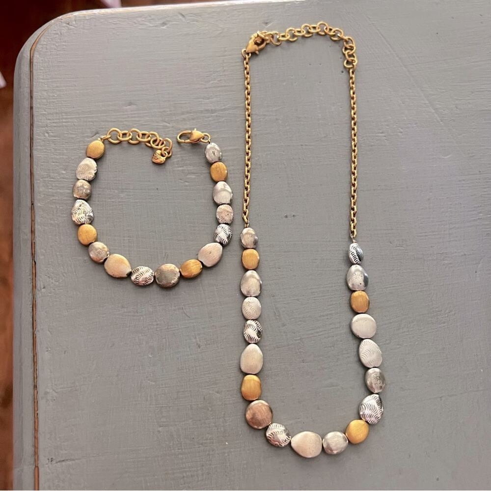 Brighton Gold Silver Tone Necklace Bracelet Earrings
